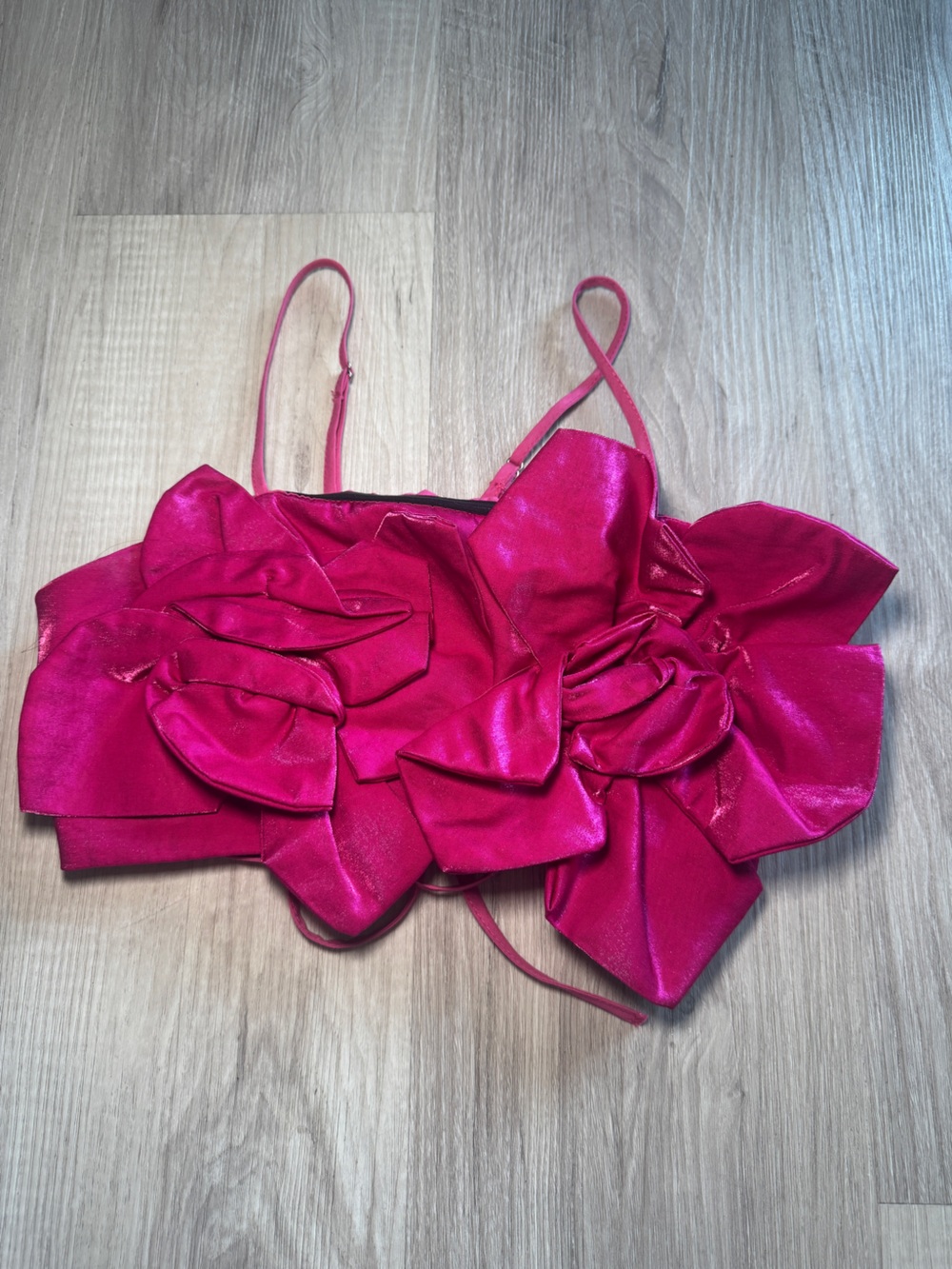 SHEIN Fuchsia Floral Applique Evening Clutch